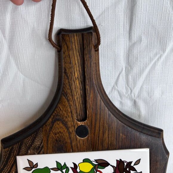 Wooden Trivet Hot Pad or Cheese Tray w/ Decorative Ceramic Tile Insert Square - Picture 10 of 13